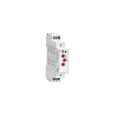 Relais Temporisé 220V Multifonction GRT8-M1 - Relais Temps Cyclique AC230V Rail DIN 35mm, 10 Fonctions Ajustables pour Applications Industrielles
