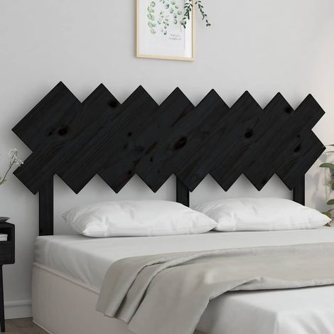 vidaXL Cabecero de cama madera maciza de pino negro 159,5x3x80,5 cm (1/5)