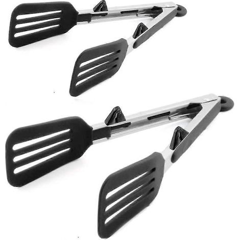 Pince de cuisine 30 cm, spatule à poisson en acier inoxydable verrouillable avec embouts en silicone, idéale pour la cuisson, les salades, les buffets, les grillades et le service. Spatule résistante (1/4)