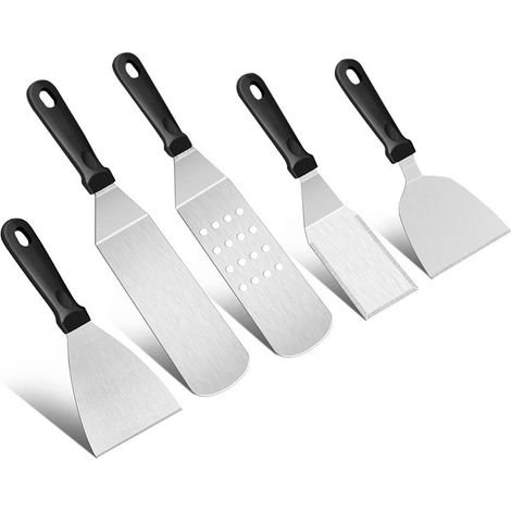 Ensemble d'ustensiles de barbecue en acier inoxydable pour grillades en extérieur et cuisson teppanyaki, petite brochette à steak coudée (1/5)