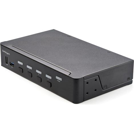 StarTech.com KVM Switch HDMI a 4 porte - Monitor singolo 4K 60Hz Ultra HD HDR - Switch KVM HDMI 2.0 per PC con 2 porte USB 3.0 (1/4)