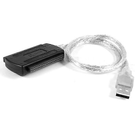 Adaptateur de câble PC USB 2.0 vers SATA IDE 40 broches compatible avec les disques durs de 2,5 et 3,5 pouces (kns). (1/5)