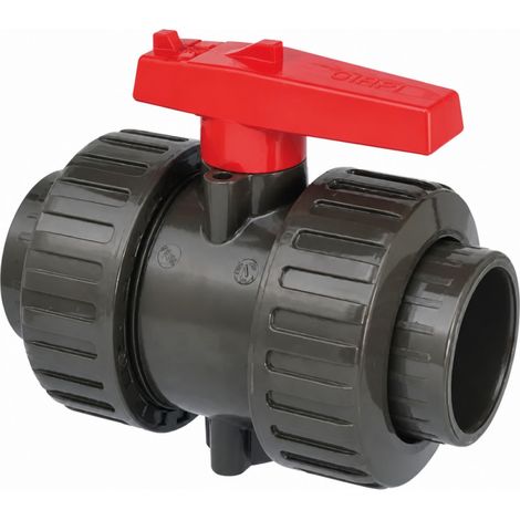 Kugelhahn mit doppelter Verbindung PVC HTA D.40