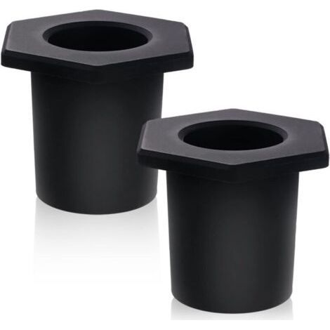 2 Pack Patio Table Umbrella Hole Ring, Non-Slip Silicone Balcony Umbrella Accessories for Pool Umbrella Adapters, Patio Table Holes (Black) (1/5)