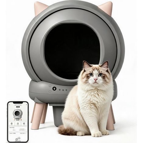 Litière pour Chat autonettoyante avec Bords Hauts de 73 l XXL (1/5)