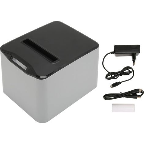 Imprimante thermique 80mm, 220-300mm/s, interface USB/LAN, compatible ESC/POS, pour étiquettes d'expédition, 100-240V avec prise UE