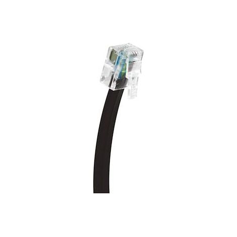 Gigamedia CORJ12MM10M RJ12 6P6C UTP Flat Cable, 10 Meters - Black