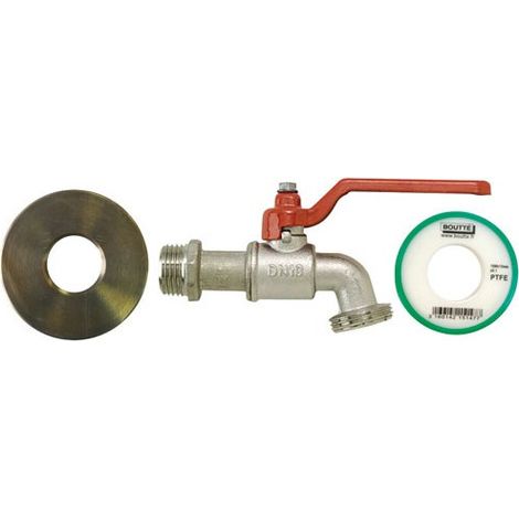 Kit Adaptador de Cubeta de 100l: Grifo 1-4 Giro + Adaptador + Rl Teflón (1/4)
