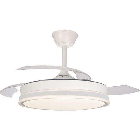 Cristalrecord Moderner Deckenventilator Weiß LED 45W 6 Geschwindigkeiten