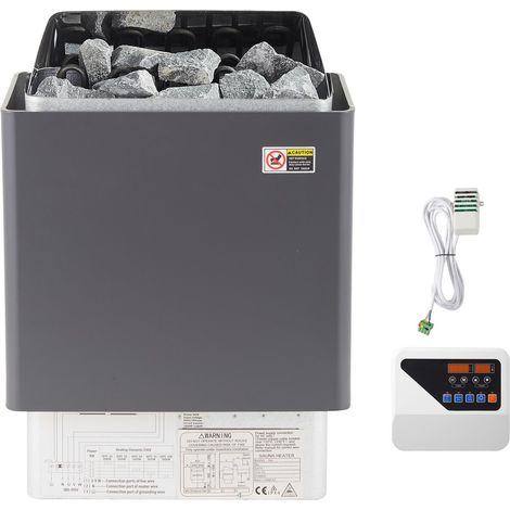 Sauna électrique 9 kW avec contrôleur externe, acier inoxydable, pour pièces de 9 à 13 m³.