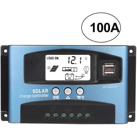 MPPT 100A Solar Charge Controller – Dual LCD Display – 12V/24V – Charge Optimization with Advanced Technology (1/5)