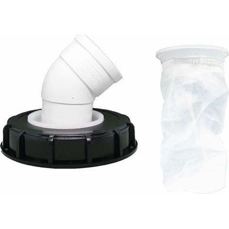 45°Filtre à Couvercle IBC, Filtre à Eau de Pluie en Nylon 163 mm, Lavable avec Couvercle pour réservoir d'eau de Pluie IBC DN 150, (1/4)