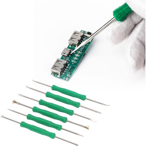 Kit d'outils de soudure 6 pièces, flux de soudure, outil de nettoyage de circuits imprimés, assistant de soudure (1/5)