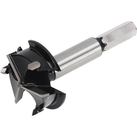 Fraise Forstner 3 lames en acier allié 35 mm avec butée pour perçage bois (1/5)