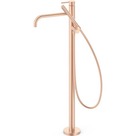 TRES 26247005OPM STUDY EXCLUSIVE Grifo Monomando A Suelo Para Bañera y Ducha Oro Rosa Mate - ref: 26247005OPM