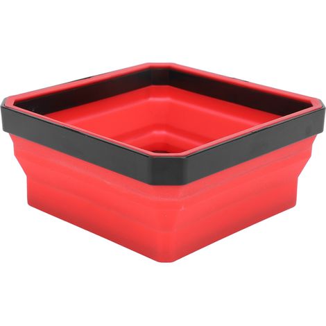 Plateau à outils magnétique en silicone portable et pliable, largement utilisé, pour vis, boulons, écrous et rondelles (rouge). (1/5)