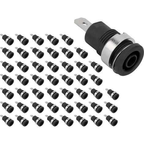 50x Prise Banane 4mm Cuivre Rouge Décharge Forte Intensité Durée Vie Longue Bonne Connexion Accessoires Test Électronique (1/5)