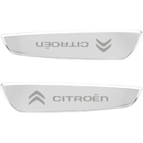 (Argent) 2 autocollants décoratifs métalliques pour carrosserie de voiture, compatibles avec Citroën C4, C3, C5, C1, C2, Berlingo, C-Élysée, C4 Picasso et C4 Aircross. (1/4)