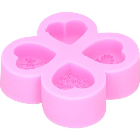 Moule silicone 4 cœurs pour chocolat, savon, plâtre et création DIY aromathérapie (1/5)