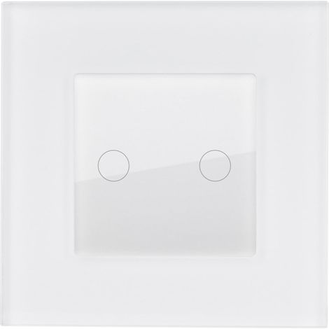Interruttore Commutatore Touch Doppio con Cornice di Vetro Modern Bianco (1/5)