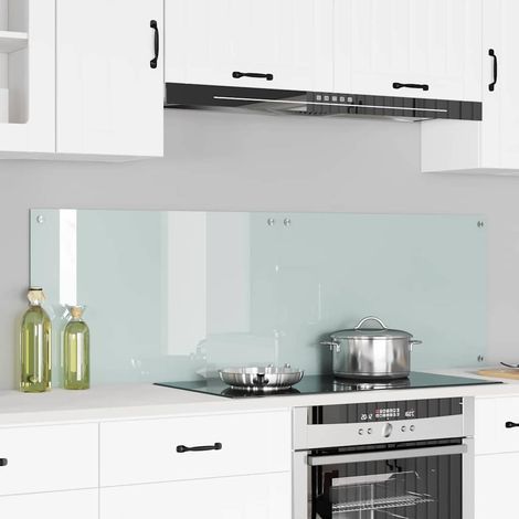 Küchenrückwand 2 pcs Weiß 80 x 50 cm Gehärtetes Glas