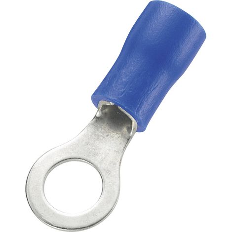 TRU COMPONENTS 1572136 Ringkabelschuh Querschnitt (max.)=2.50 mm² Loch-Ø=5.2 mm Teilisoliert Blau 1