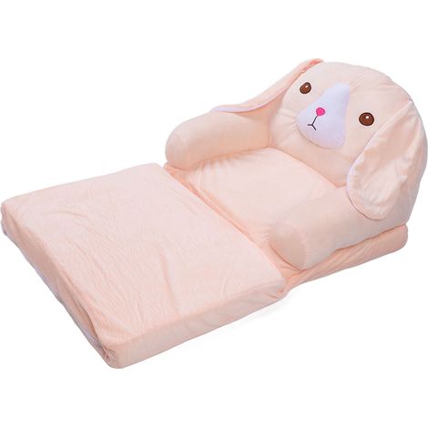Canapé pliable pour enfants, 2 couches, en éponge de chien rose, doux, lit ouvert rabattable, pour la maison, l'hôtel, la maternelle