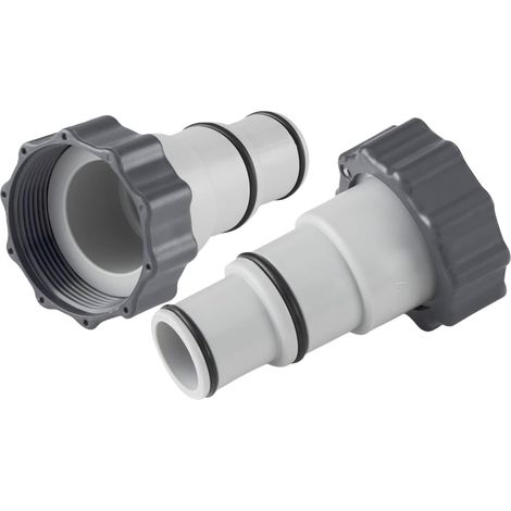 Adaptateur Tuyau Piscine - 2 Pièces - Plastique ABS - Raccord 32mm et 38mm - Pour Pompe Filtrante Intex Coleman - Gris (1/5)