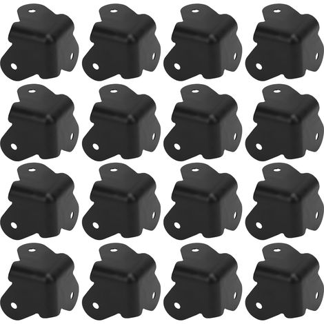 Lot de 16 protections d'angle en métal pour haut-parleurs, amplificateurs de guitare, meubles, noir (1/5)