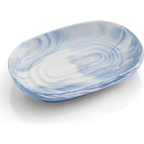 Porte-savon en céramique exquis, fabriqué à la main, décoratif, avec une texture marbrée unique.
