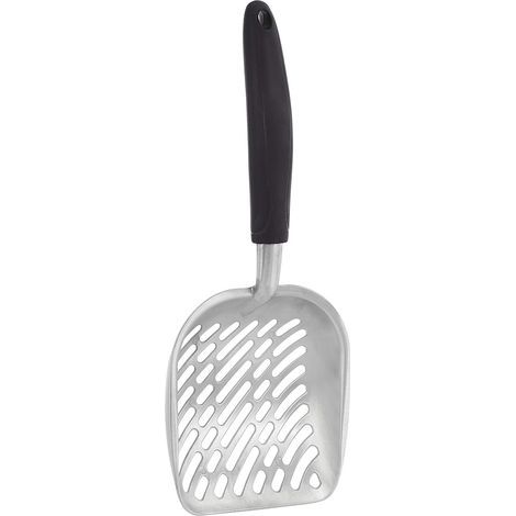 Metal litter scoop