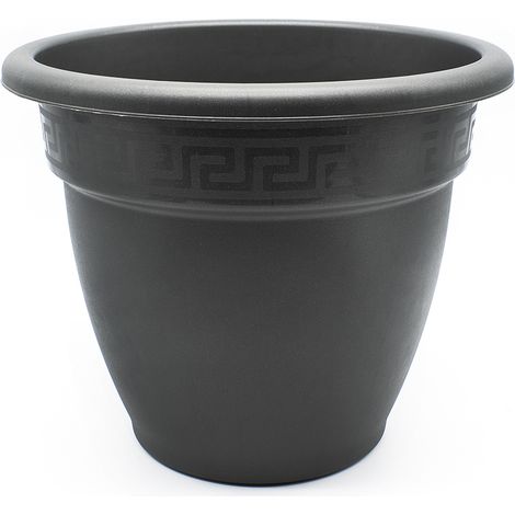 Macetero rendondo de plastico 50 cm Negro (1/4)