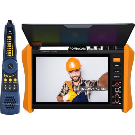 Testeur de caméra IP 8K multifonction pour écran 8 pouces 8 K H.265 8 MP TVI/CVI/AHD/SDI/CVBS Testeur de câble DMM TDR VFL Support 55 V POE++, port SFP HDMI et VGA (modèle : H12CLMOVTADHSEF) (1/5)