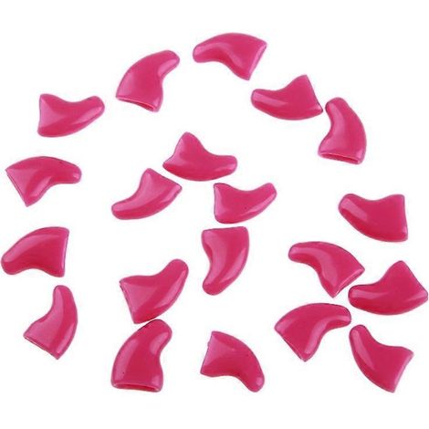 20-teiliges Set rosa und roter Krallenkappen für Katzen und Hunde – Weiche, farbenfrohe Krallenkapseln XS – Sanftes Zubehör für Haustierpfoten (1/4)