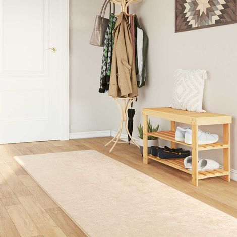 Teppichläufer MARSA Creme 80 x 450 cm Polyester und PVC