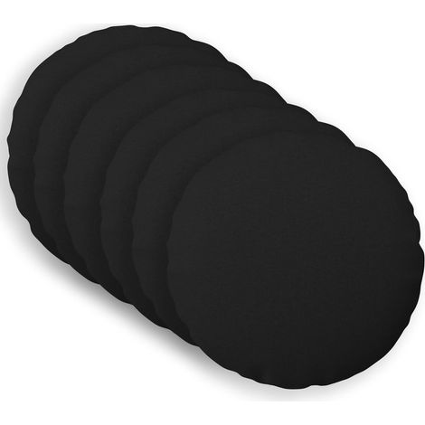 Federa 6 pz HEERLEN Nero Ø 40 cm Tessuto vidaXL (1/5)