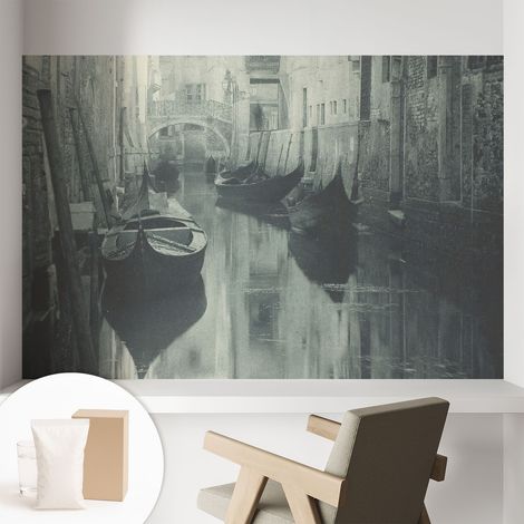 Papier peint décoratif avec colle pour mur dans salon chambre entrée et plus Solution de décoration facile à installer Vieux canal 104x70 cm (1/5)