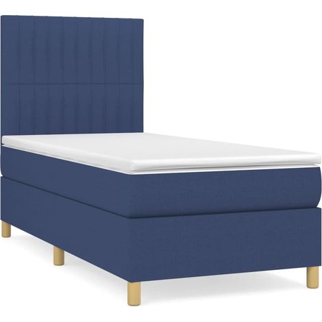 Maison Exclusive - Giroletto a Molle con Materasso Blu 90x200 cm inTessuto