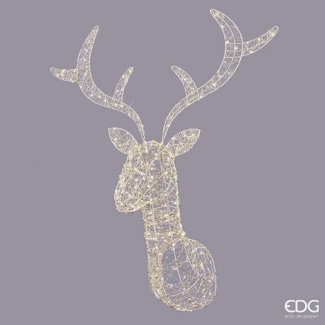 EDG Enzo De Gasperi Decoro Renna Pearls Natale 300 MicroLed H 90 Cm L 90 Cm L 35 I44 Light Gold