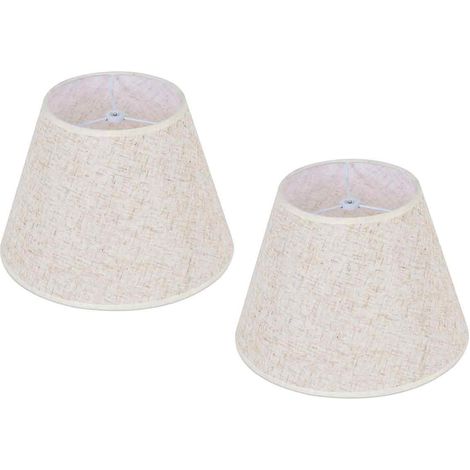 Lot de 2 Abat-Jours Cylindriques en Lin Gris - EINNENFFER - Fixation (1/5)