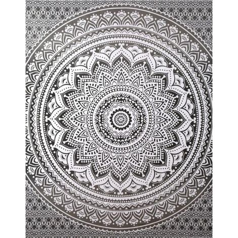 Tapisserie Murale Chambre Mur Décor 200150cm Noir et Blanc (1/4)