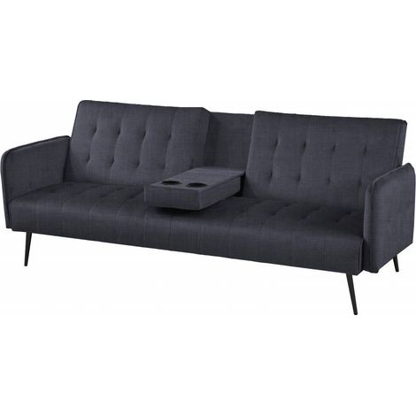 1PZ DIVANO PRONTOLETTO MODERN 3 POSTI GRIGIO SCURO