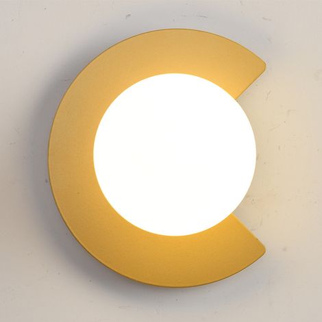 Applique, Lampada da comodino creativa, Lampada da parete LED con lampadina, Lampada da soffitto moderna, 20 x 20 cm, Oro (senza fonte di luce) (1/5)