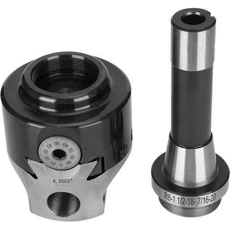 Tête d'alésage F1-3/4 po réglable R8, queue F1, durable pour tours à bois et à métaux (1/5)