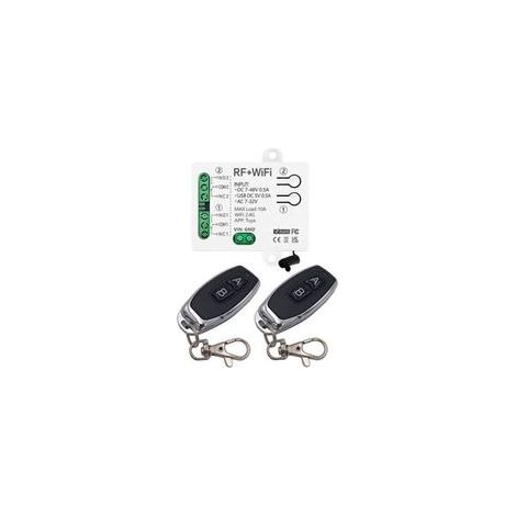 Tuya Interrupteur Intelligent WIFI 2 Canaux, DC 5V 12V 24V 36V Sortie Passive Module Relais, avec 2 Télécommandes RF, compatible avec Alexa/Google Home (1/4)
