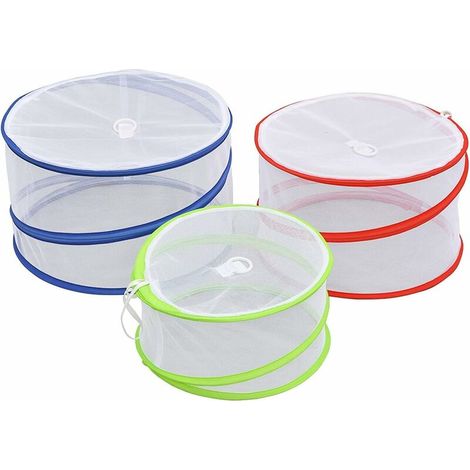 Pack of 3 Folding Mesh Food Cover - Reusable Pop-up Food Bell for Kitchen Picnic Outdoor BBQ Grill Protection for Drinks Plates Against Insects and Flies (1/5)