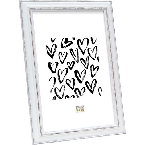 Cadre Bois Couleur Blanc Photo 18x24cm S221H3 (1/5)