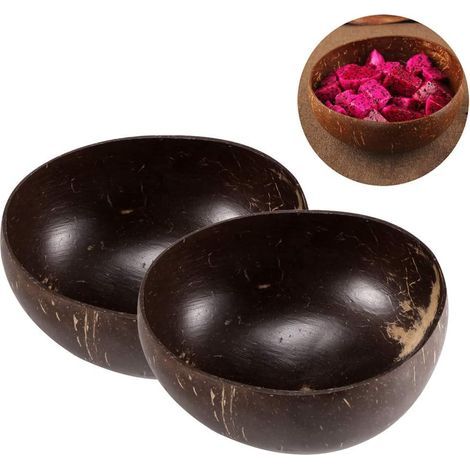 Kokosnussschale, 2er-Set. Handgefertigte Kokosnussschalen, ideal für Frühstück, Eis, Müsli, Obst, Joghurt – Fei Yu (1/5)