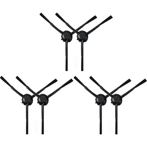 Lot de 6 Brosses Laterales de Rechange en Silicone Souple pour Aspirateur Robot Accessoires de Nettoyage en Profondeur des Coins et Bords Pieces de Remplacement pour Entretien Quotidien Maison (1/5)