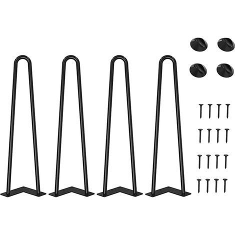 4pcs 40cm DIY Pieds de Table en Métal, Hairpin Legs, Diamètre 9 mm Pieds de Meuble pour Table Basse,Table de Salle à Manger (1/5)